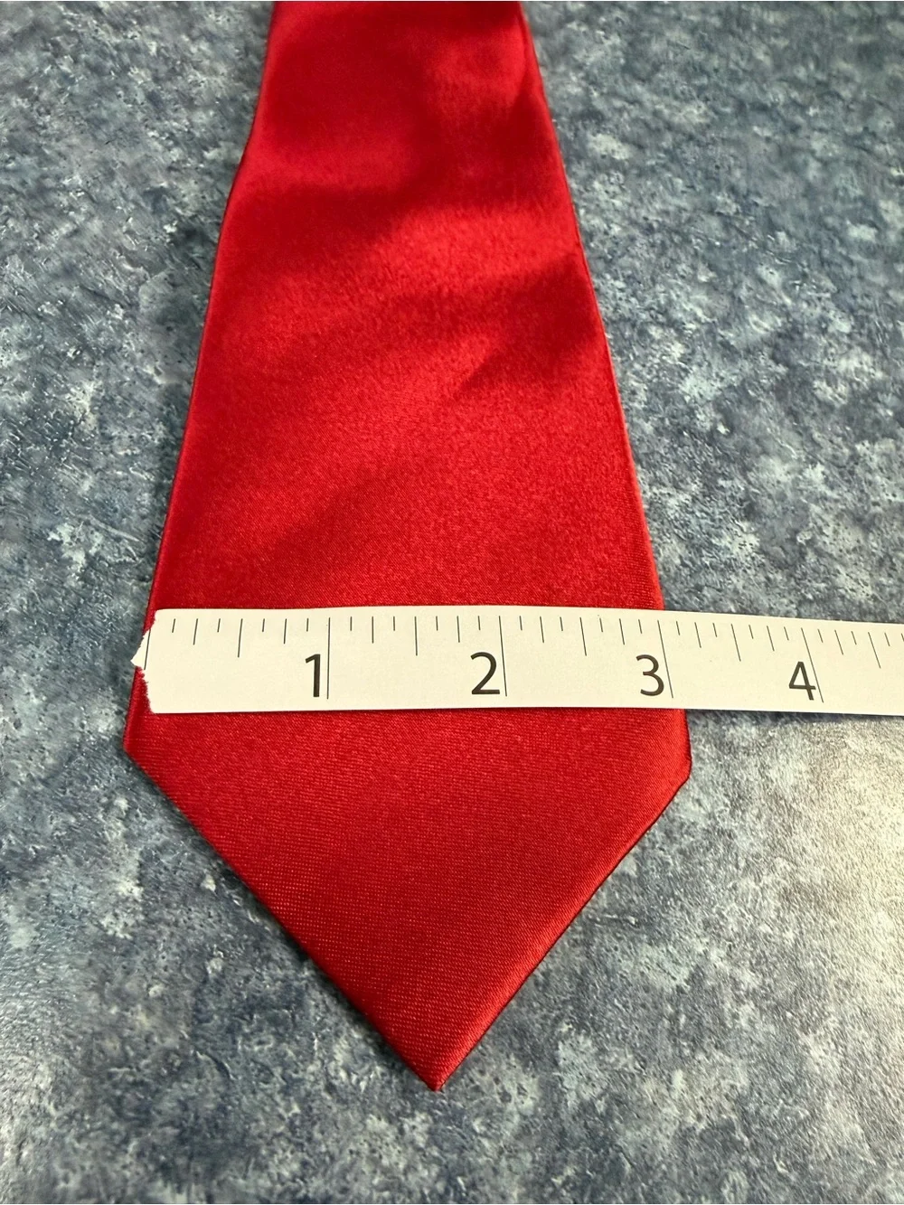 Boys/kids size- Classic Red Satin Tie - clip on
